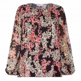 LUISA VIOLA FLORAL PRINT TUNIC BLACK - Plus Size Collection