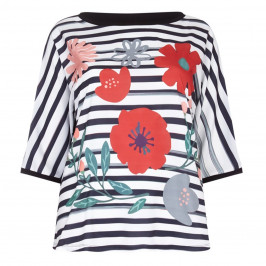 Marina Rinaldi stripe and floral print TOP - Plus Size Collection