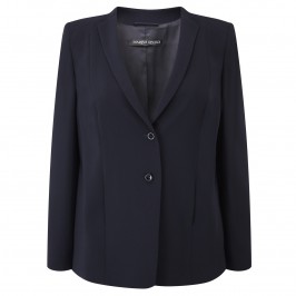 MARINA RINALDI NAVY NARROW COLLAR SUIT BLAZER - Plus Size Collection