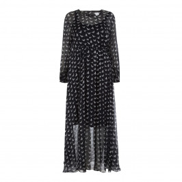 MARINA RINALDI SILK CHIFFON ORIGAMI PRINT DRESS - Plus Size Collection