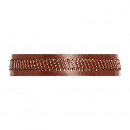 Marina Rinaldi Woven Topstitch Belt Brown - Plus Size Collection