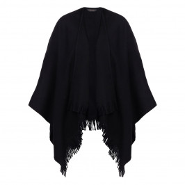 Marina Rinaldi Virgin Wool Cape Black - Plus Size Collection