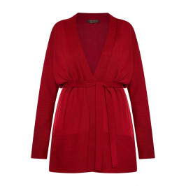 Marina Rinaldi Wool Blend Wrap Cardigan Red - Plus Size Collection