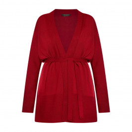Marina Rinaldi Wool Blend Wrap Cardigan Red - Plus Size Collection