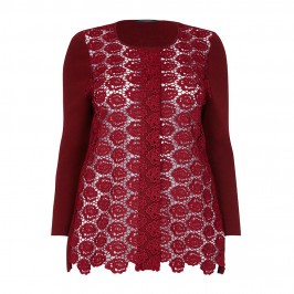 MARINA RINALDI longline crimson lace CARDIGAN - Plus Size Collection