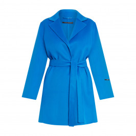 Marina Rinaldi Double-Face Wool Coat Cornflower Blue - Plus Size Collection