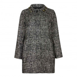 Marina Rinaldi Black Check Coat  - Plus Size Collection