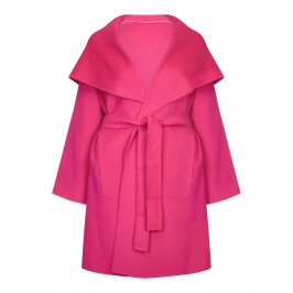 MARINA RINALDI pink DOUBLE FACE HOODED WOOL COAT - Plus Size Collection