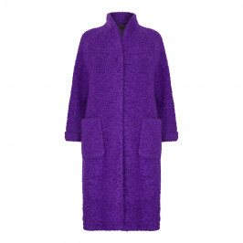 MARINA RINALDI BOUCLE JERSEY COAT PURPLE - Plus Size Collection