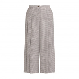 Marina Rinaldi Pleated Check Culotte Brown - Plus Size Collection