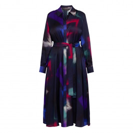 Marina Rinaldi Printed Shirt Dress Indigo - Plus Size Collection