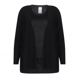 Marina Rinaldi Black lurex cardigan and vest twinset - Plus Size Collection