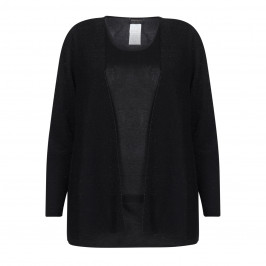 Marina Rinaldi Black lurex cardigan and vest twinset - Plus Size Collection