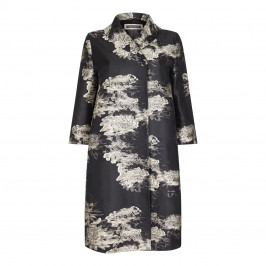 Marina Rinaldi Fil Coupé Jacquard Duster Coat - Plus Size Collection