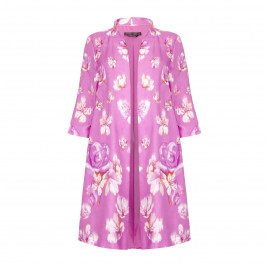 MARINA RINALDI SILK BLEND FLORAL PRINT OCCASION COAT - Plus Size Collection