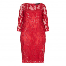 Marina Rinaldi red sequinned lace DRESS - Plus Size Collection