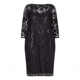 Marina Rinaldi black sequinned lace DRESs - Plus Size Collection