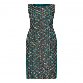 Marina Rinaldi green brocade sheath dress with optional sleeves - Plus Size Collection