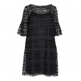 MARINA RINALDI BLACK LACE DRESS SCOOP NECK - Plus Size Collection