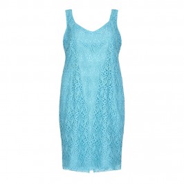 MARINA RINALDI turquoise lace DRESS with optional sleeves