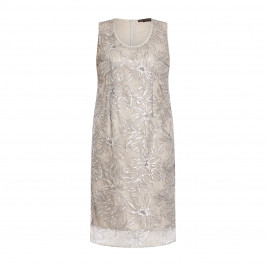 Marina Rinaldi Floral Sequin Dress Silver  - Plus Size Collection