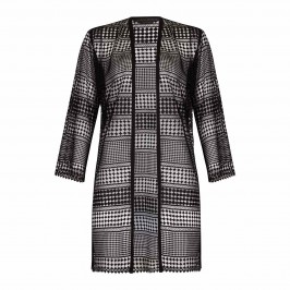 MARINA RINALDI BLACK GEOMETRIC LACE DUSTER - Plus Size Collection