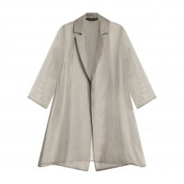 Marina Rinaldi Lurex Organza Duster Jacket Silver  - Plus Size Collection