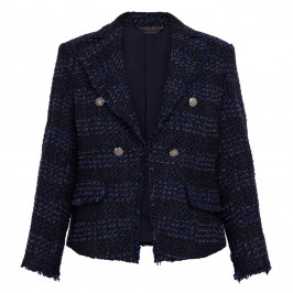 Marina Rinaldi Tweed Blazer Navy  - Plus Size Collection