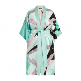 Marina Rinaldi Satin Print Kimono Mint Green  - Plus Size Collection