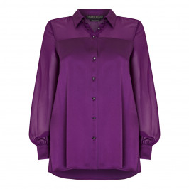 MARINA RINALDI SATIN SHIRT PURPLE - Plus Size Collection