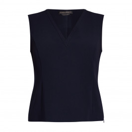 Marina Rinaldi Triacetate Top Navy  - Plus Size Collection