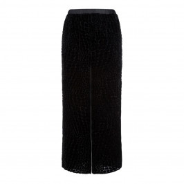 MARINA RINALDI VELVET DEVORÉ TROUSERS BLACK  - Plus Size Collection