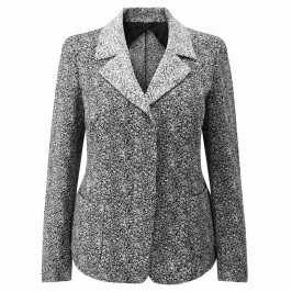 MARINA RINALDI BLACK & WHITE JACQUARD JACKET - Plus Size Collection