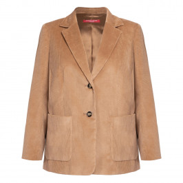 Marina Rinaldi Velvet Corduroy Blazer Camel  - Plus Size Collection