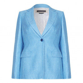 Marina Rinaldi turquoise silk and linen blazer - Plus Size Collection