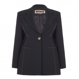 Marina Rinaldi Black contrast stitched Jacket - Plus Size Collection