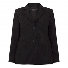 MARINA RINALDI PINSTRIPE BLAZER BLACK - Plus Size Collection