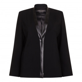 Marina Rinaldi black JACKET with eco leather trim - Plus Size Collection