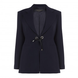 MARINA RINALDI NAVY EYELET FASTEN BLAZER - Plus Size Collection