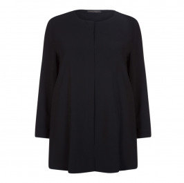 MARINA RINALDI LONG TRIACETATE JACKET BLACK  - Plus Size Collection