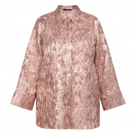 Marina Rinaldi Brocade Shacket Metallic Rose - Plus Size Collection