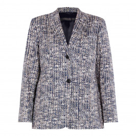 MARINA RINALDI TWEED JACKET NAVY - Plus Size Collection