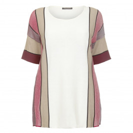 MARINA RINALDI PRINT Mahogany VERTICAL STRIPE TUNIC  - Plus Size Collection