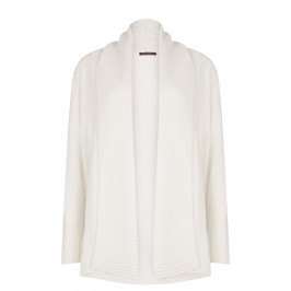 Marina Rinaldi shawl neck rib detail cream cardigan - Plus Size Collection