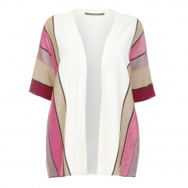 MARINA RINALDI Mahogany VERTICAL STRIPE CARDIGAN  - Plus Size Collection