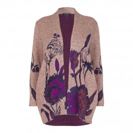 MARINA RINALDI LONG floral intarsia CARDIGAN - Plus Size Collection