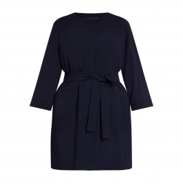 Marina Rinaldi Long Triacetate Jacket Navy - Plus Size Collection