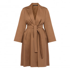 Marina Rinaldi Cotton Gabardine Trench Coat Camel  - Plus Size Collection