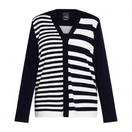 Persona by Marina Rinaldi Stripe Cardigan Navy and White  - Plus Size Collection