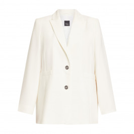 Persona by Marina Rinaldi Crepe Envers Satin Blazer White - Plus Size Collection